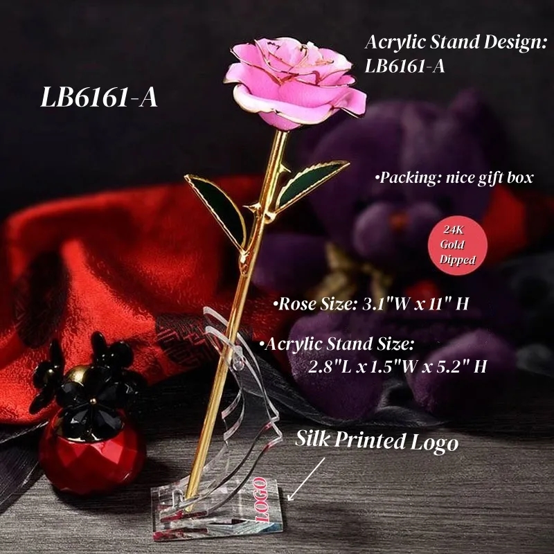 24K Gold Dipped Rose with Stand Romantic Gift Set 7