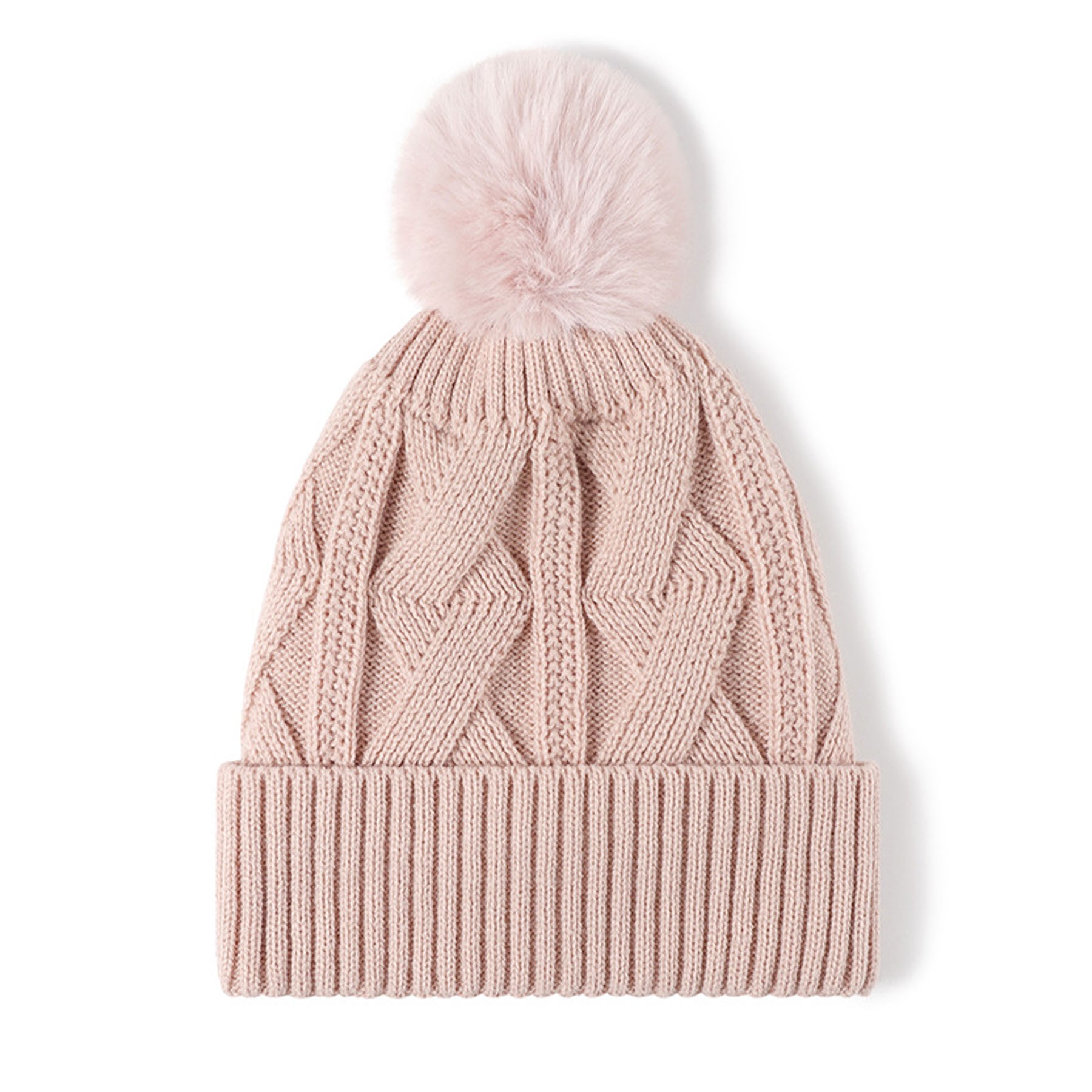 Thick Knitted Hat With Pom 2