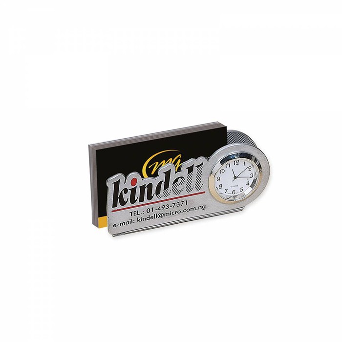 Desk Clock w/Business Card Holder 1