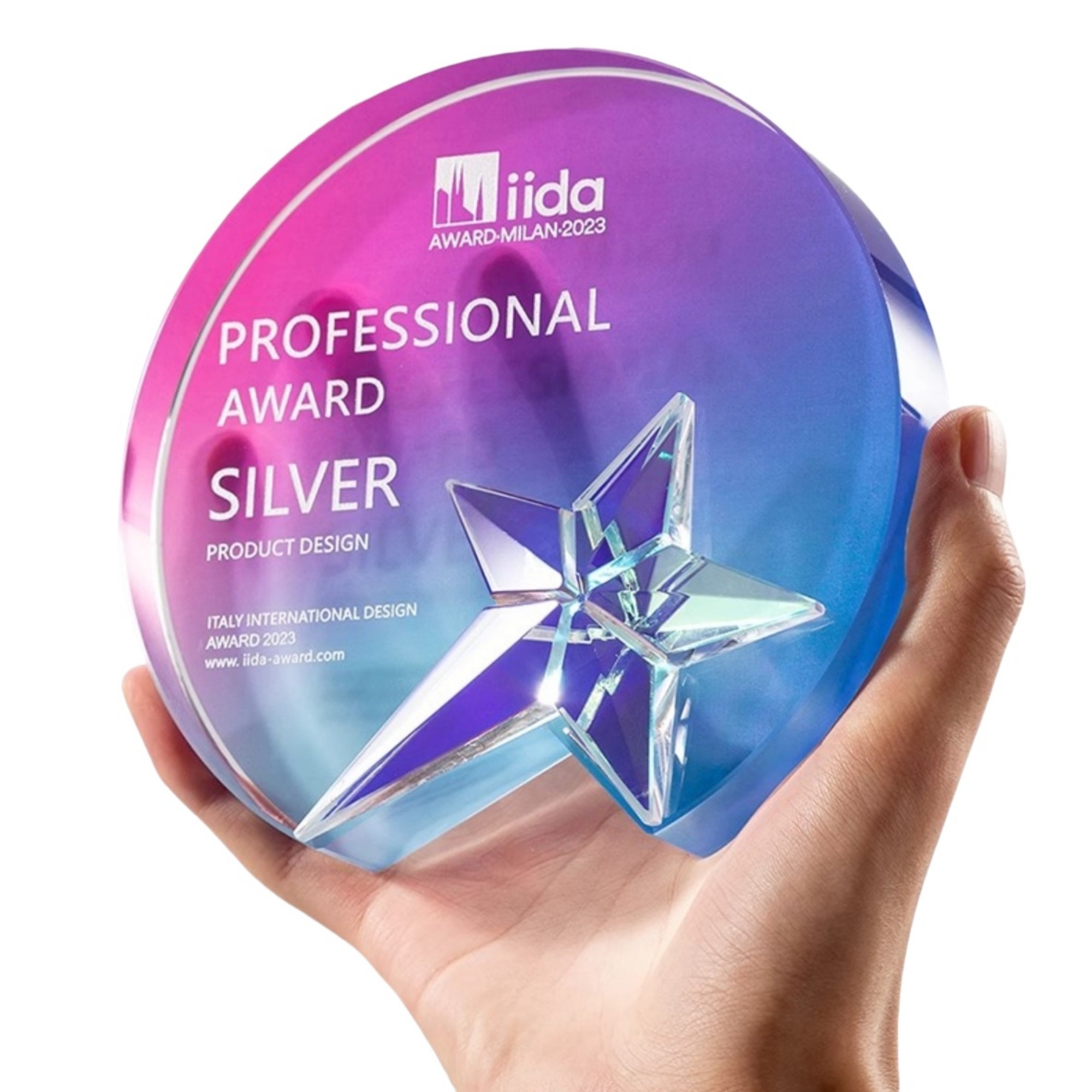 Round Colorful Crystal Trophy 3