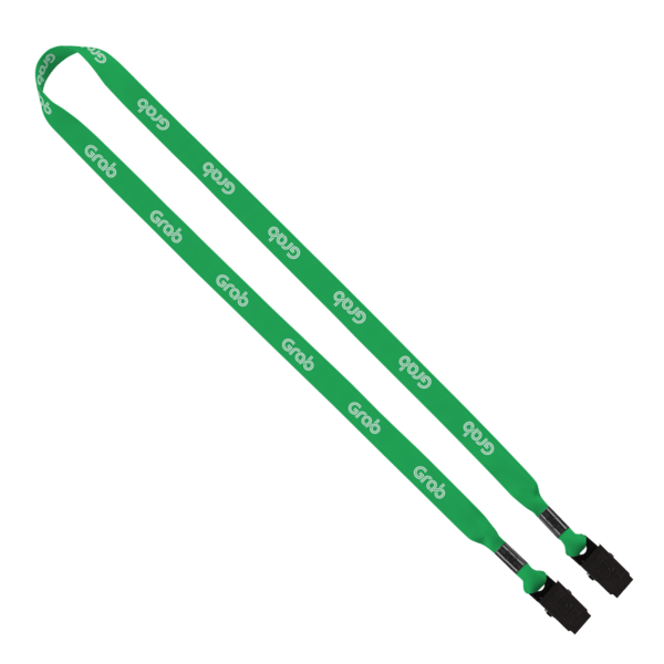 5/8" Dye-Sublimated Tubular Double Bulldog Clip Lanyard 2