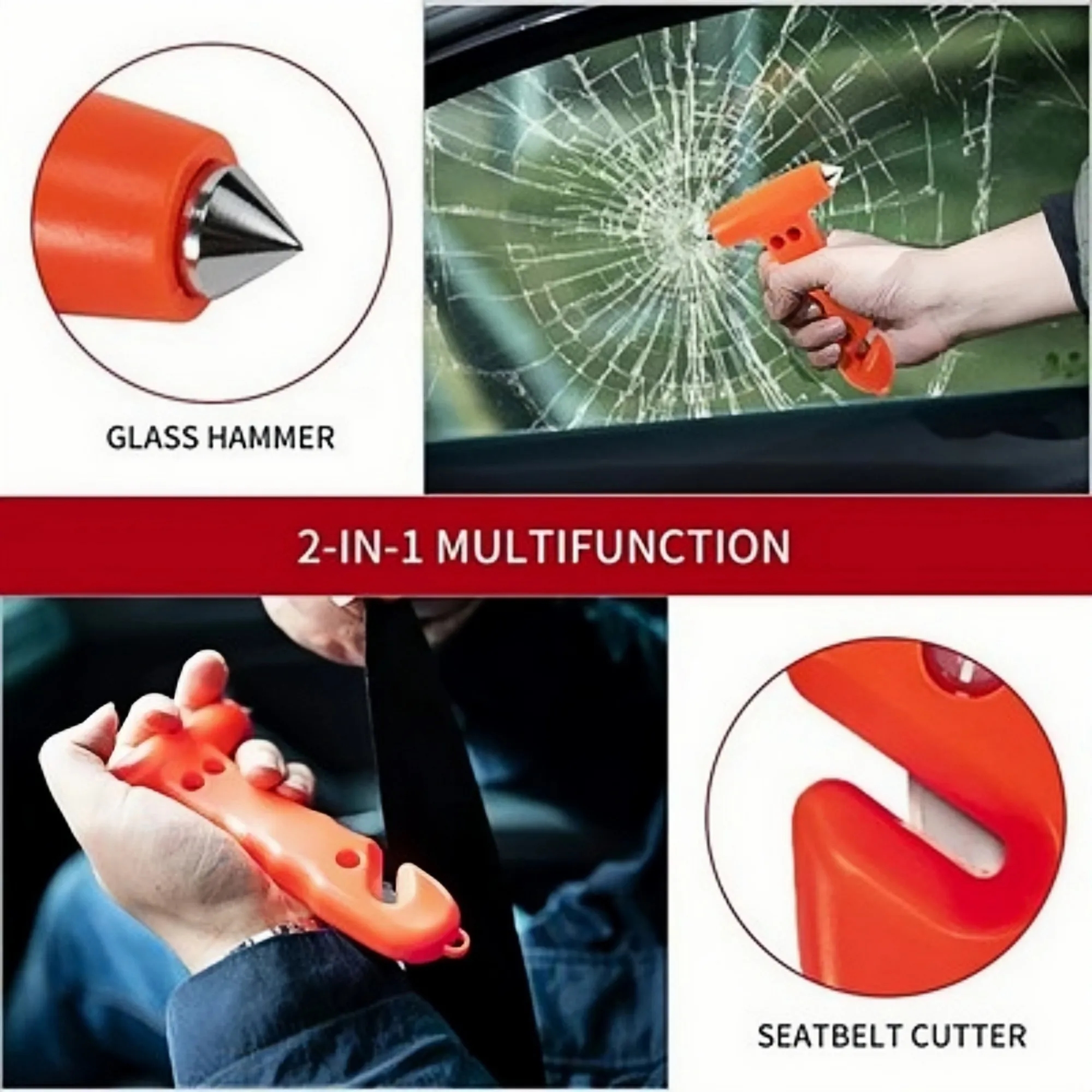 Multi-functional safety hammer for emergency lifesaving 4
