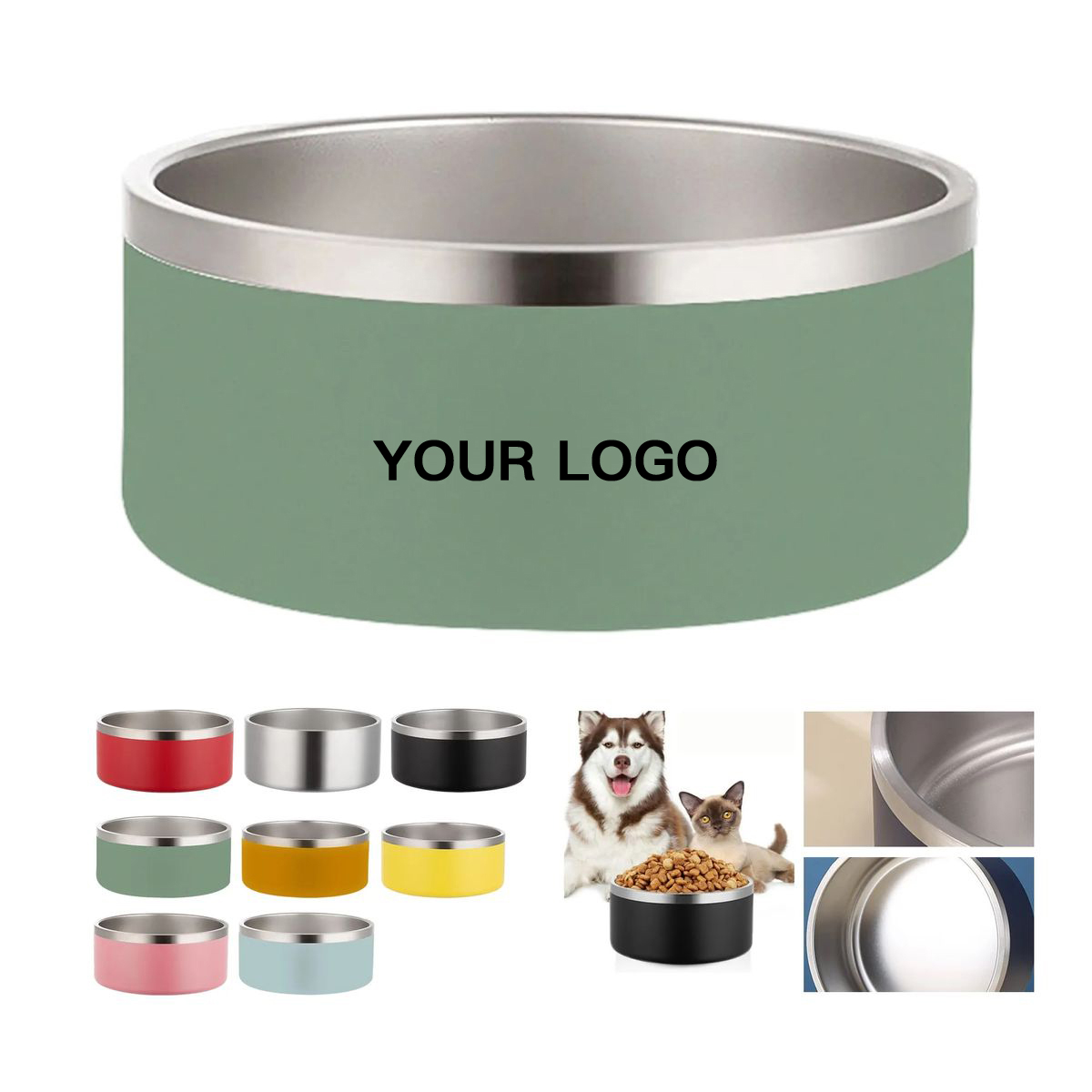 7 Inch Pet Bowl with Polished Finish 1