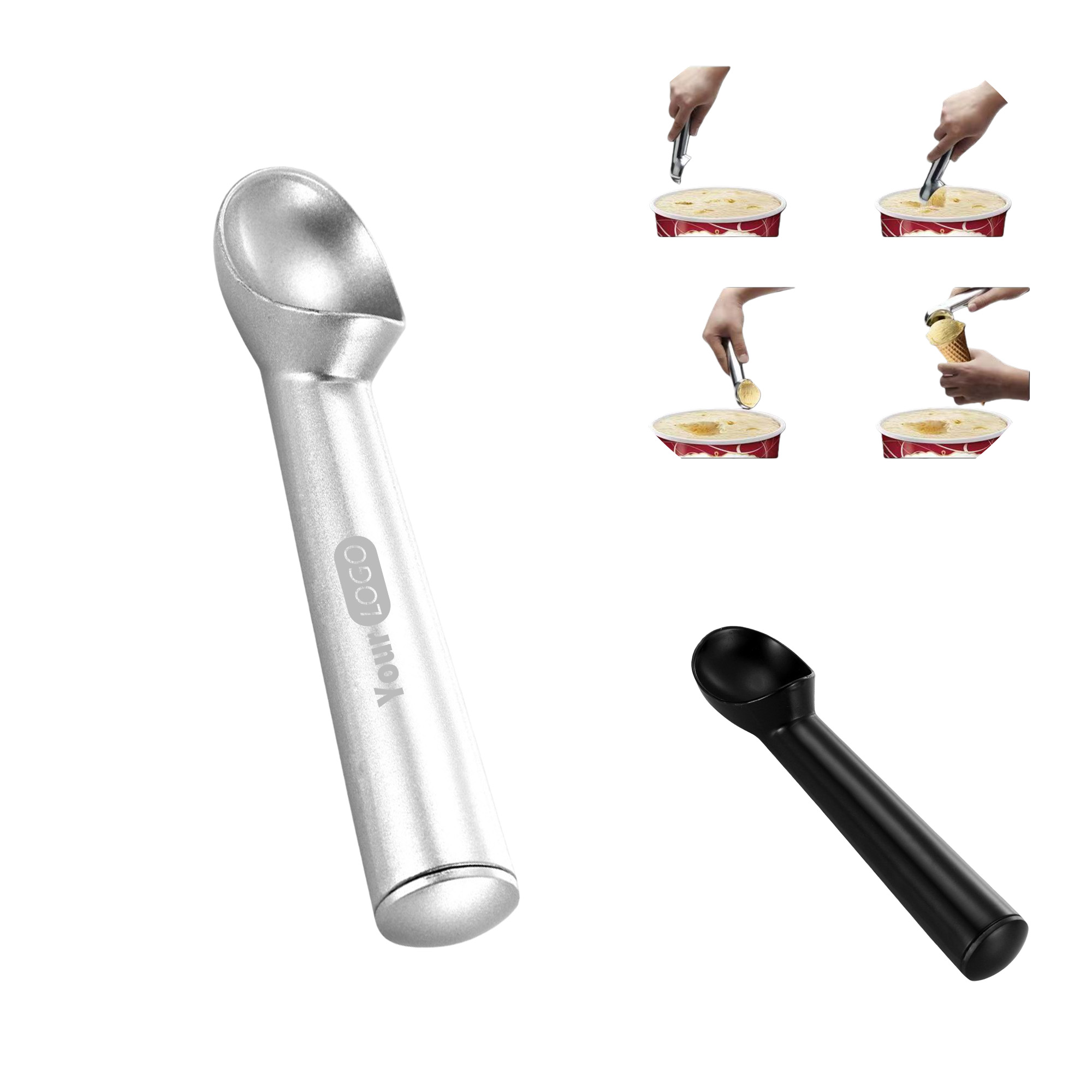 Custom Logo Stainless Steel Ice Cream Scoop 2