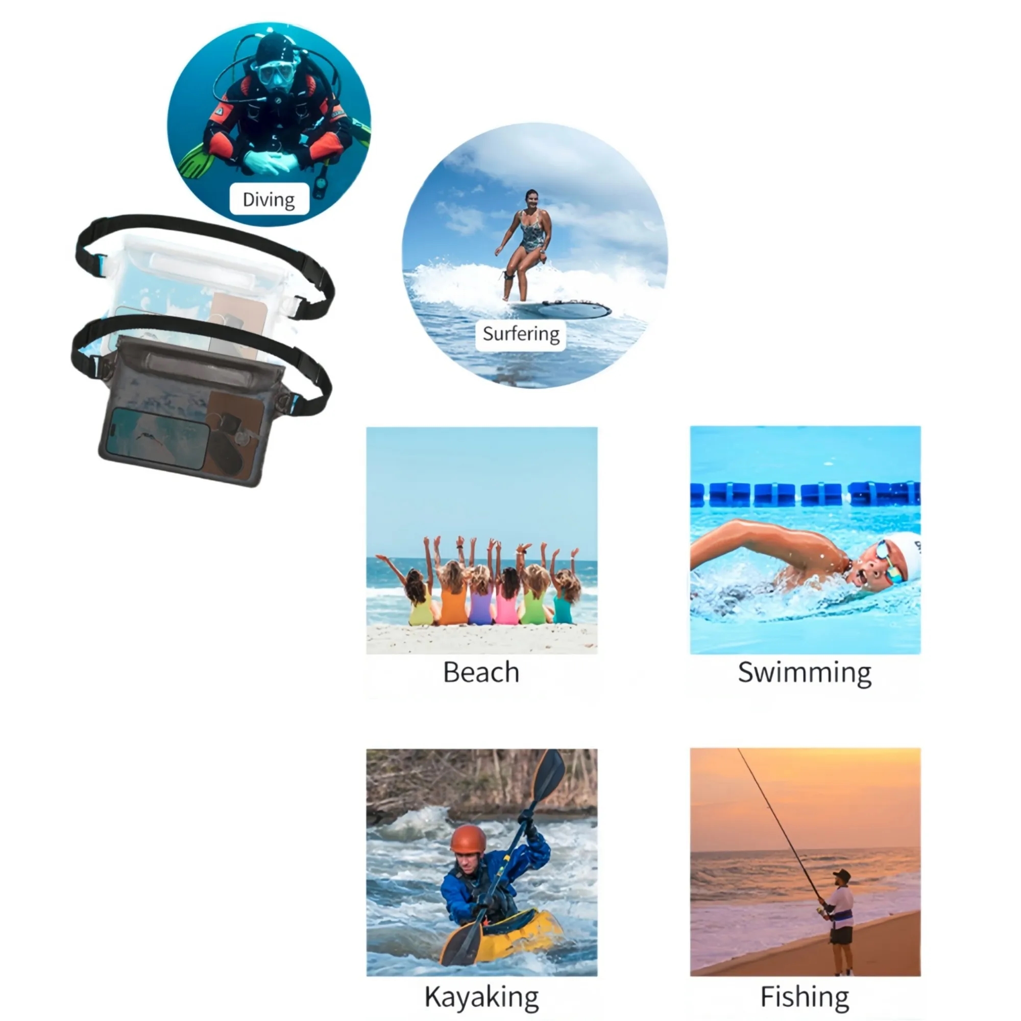 Waterproof Pouch with Adjustable Waist Strap 18