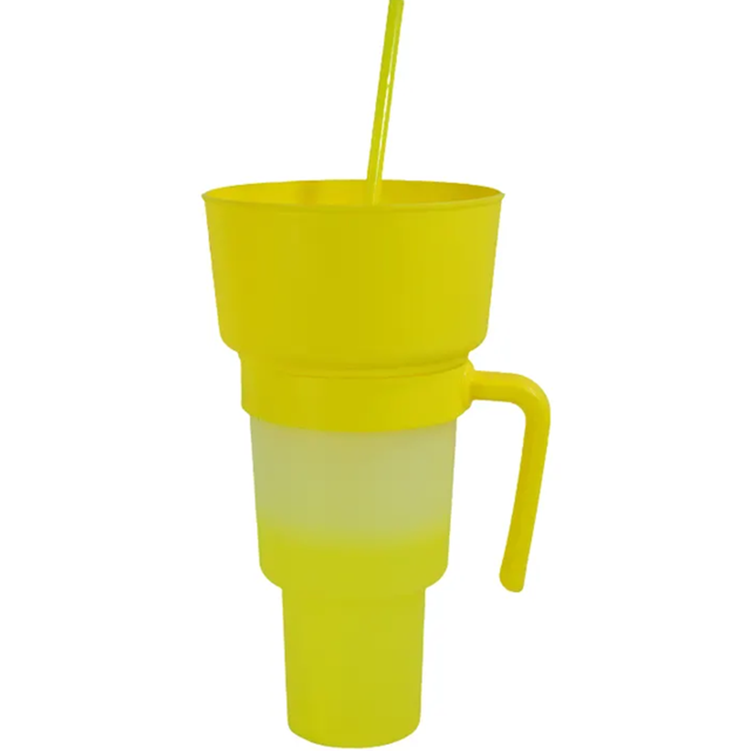 32oz Plastic Color Changing Snack Cup with Straw 7