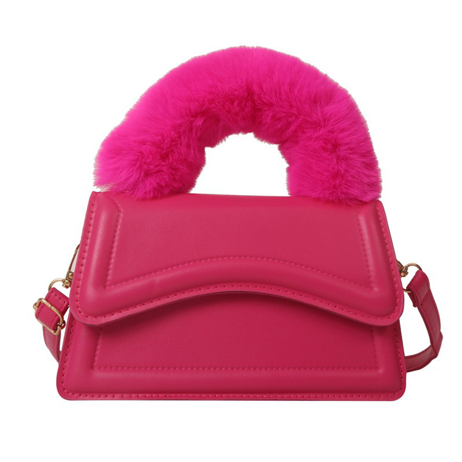 PU Solid Color Portable Diagonal Bag 8