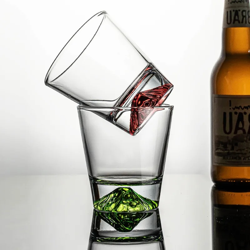 Colored snow mountain glass cup 3