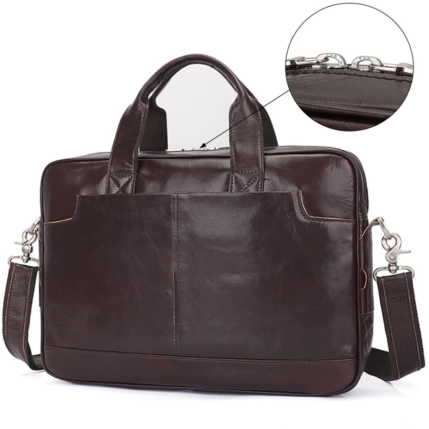 Leather Briefcase Laptop Bag 6