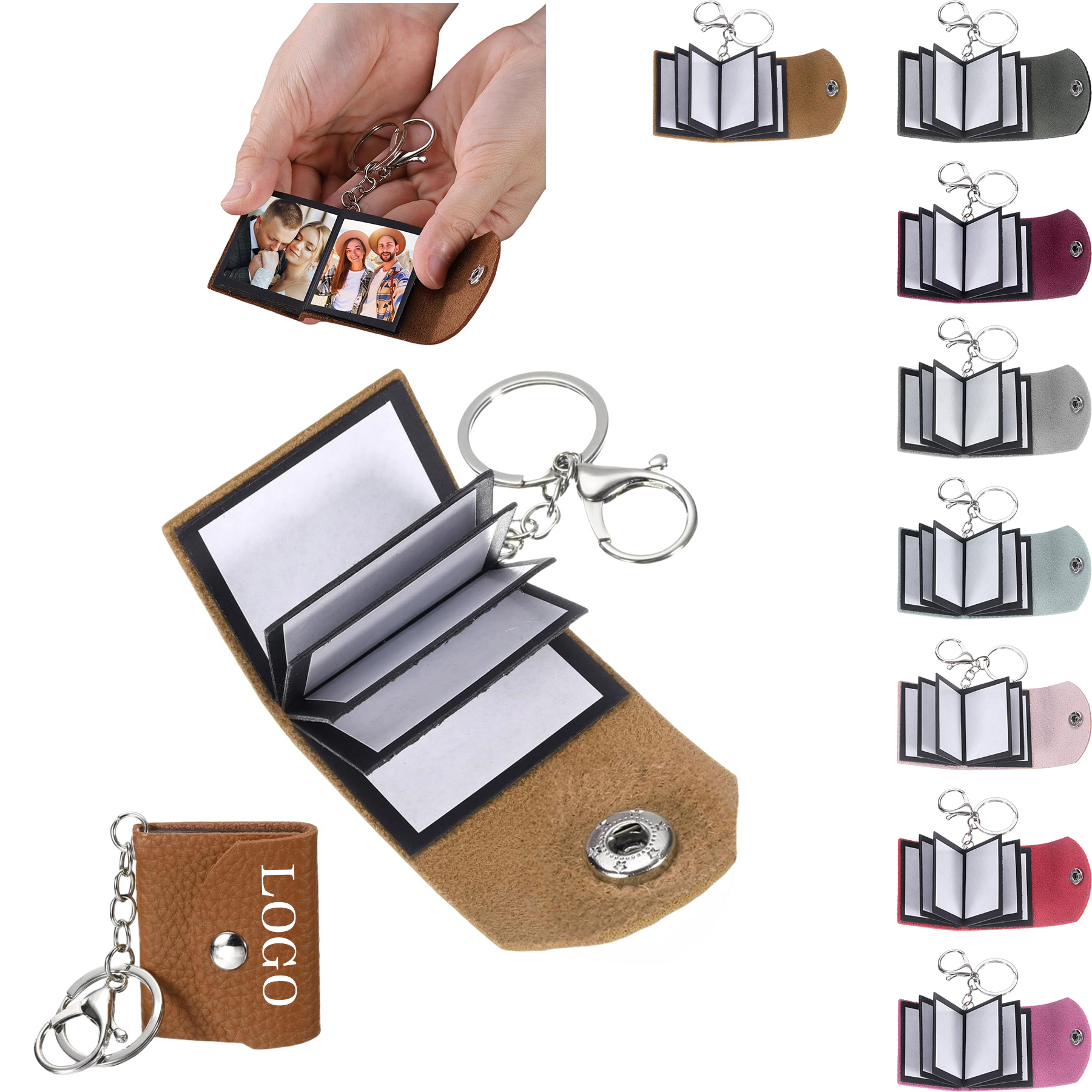 Leather Mini Photo Album Keychain 1