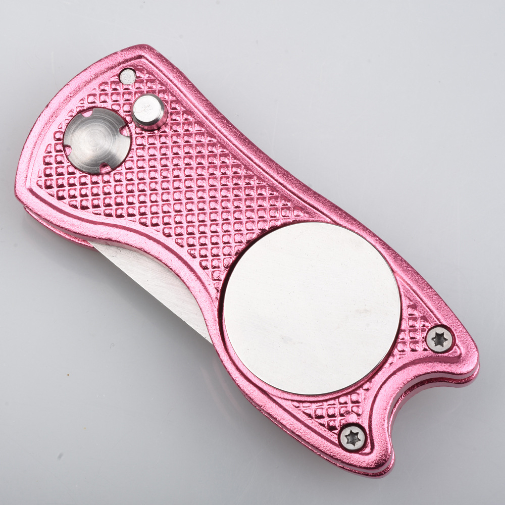 Aluminum Alloy Foldable Golf Divot Tool W/ Metal Prongs And Magnetic Ball Marker 3