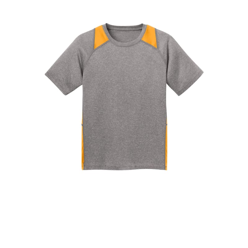 Sport-Tek Youth Heather Colorblock Contender Tee. 10