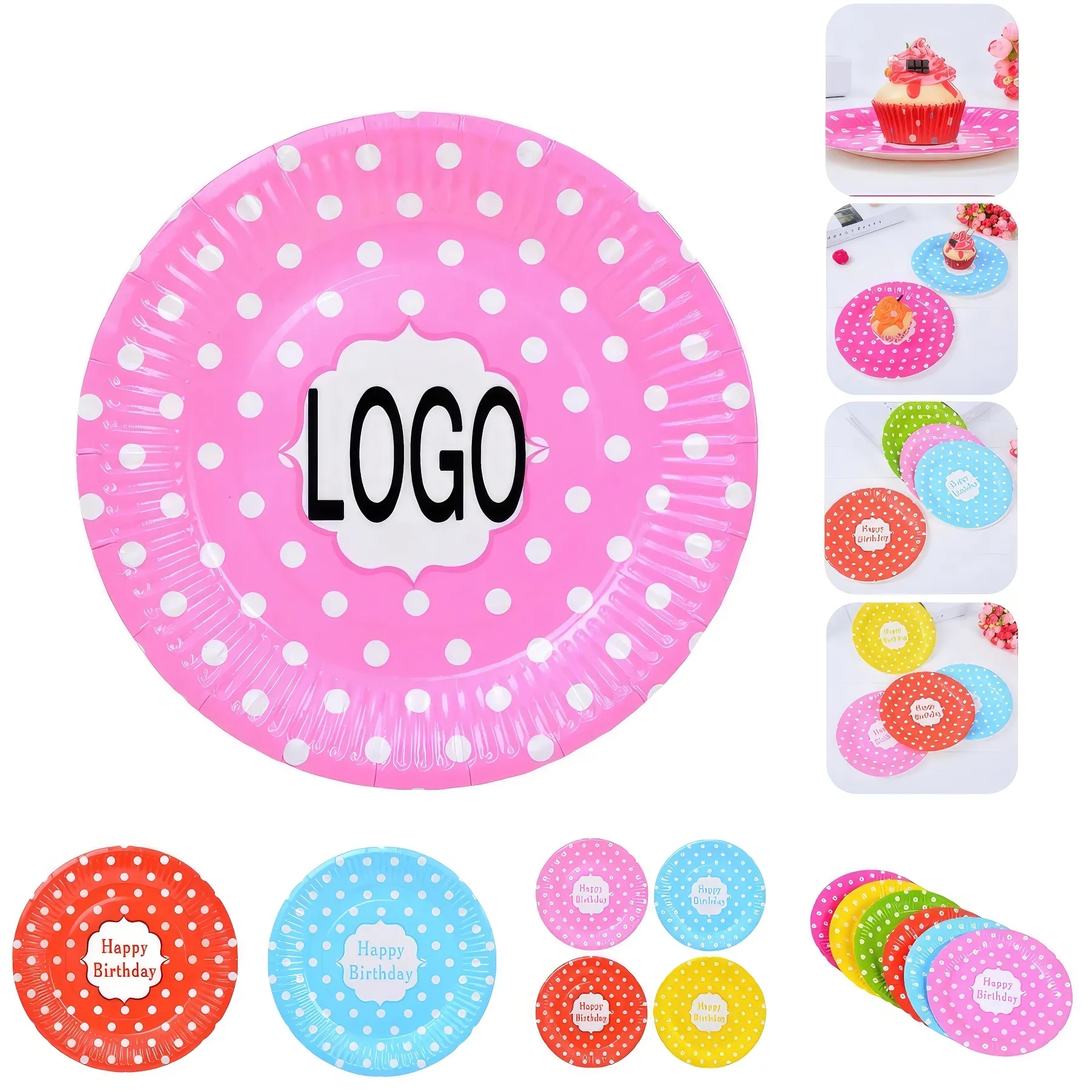 7" Disposable Party Picnic Salad Dessert Paper Plate 2
