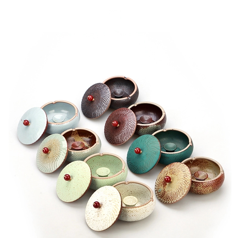 Custom Handmade Ceramic Ashtray With Lid 5
