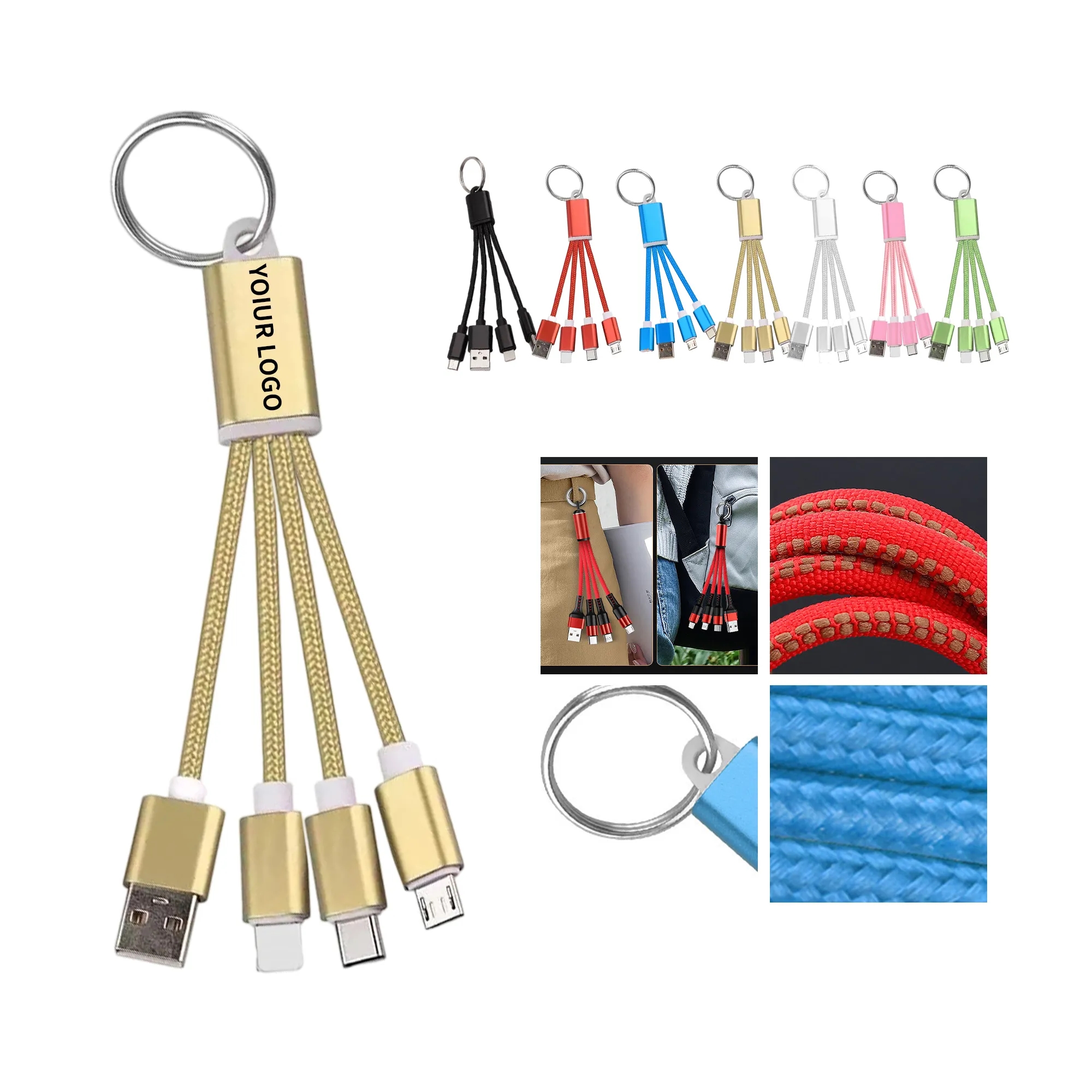 3 in 1 Charging Cables Keyring 7