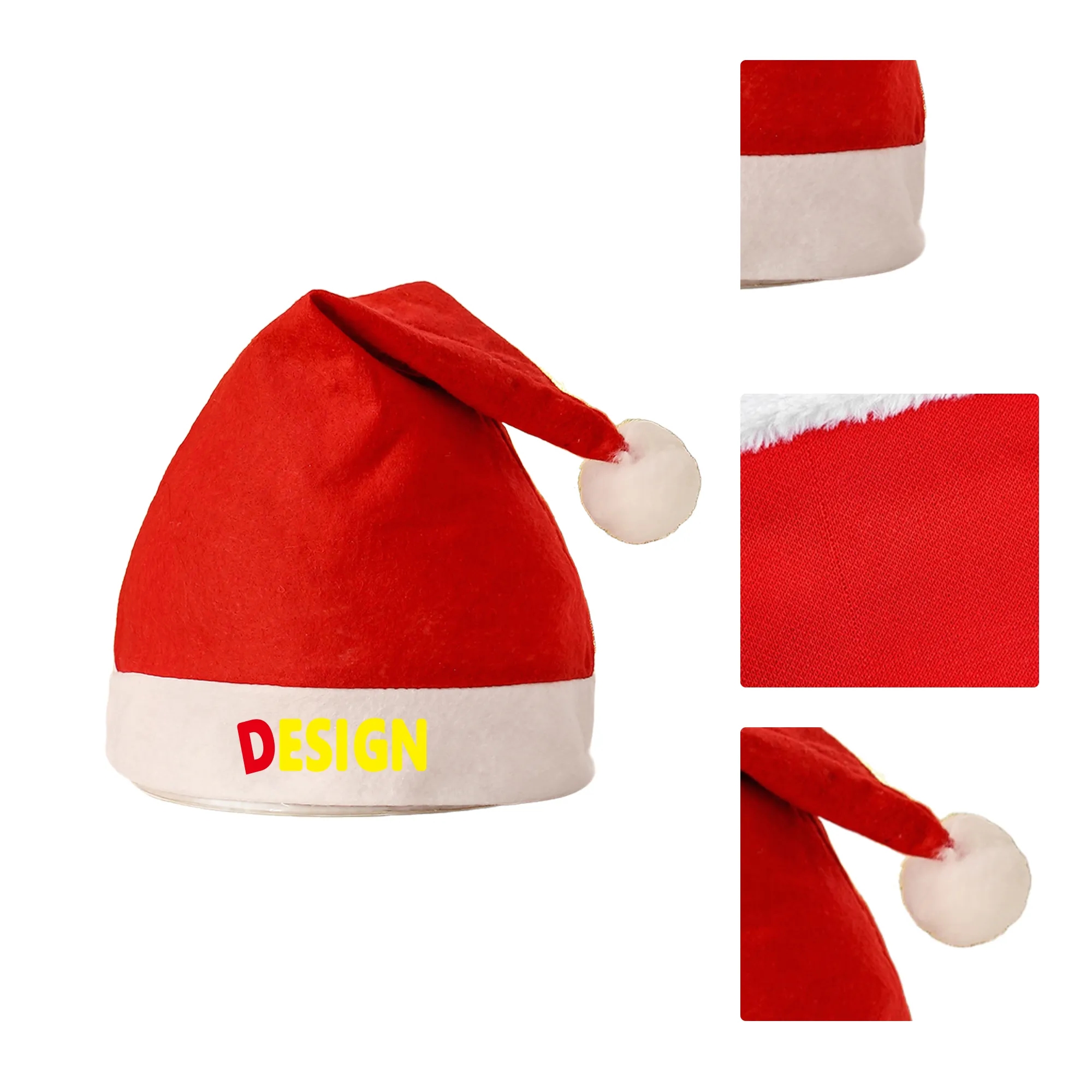 Children Cartoon Santa Hat Plush Trim 3