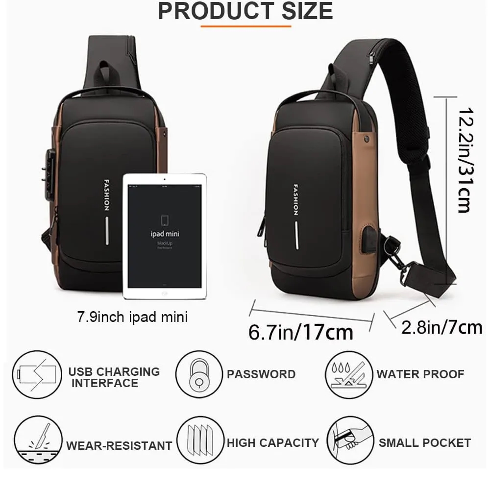 Technology USB Portable Outdoor Men's Cross-body Chest Bag 7