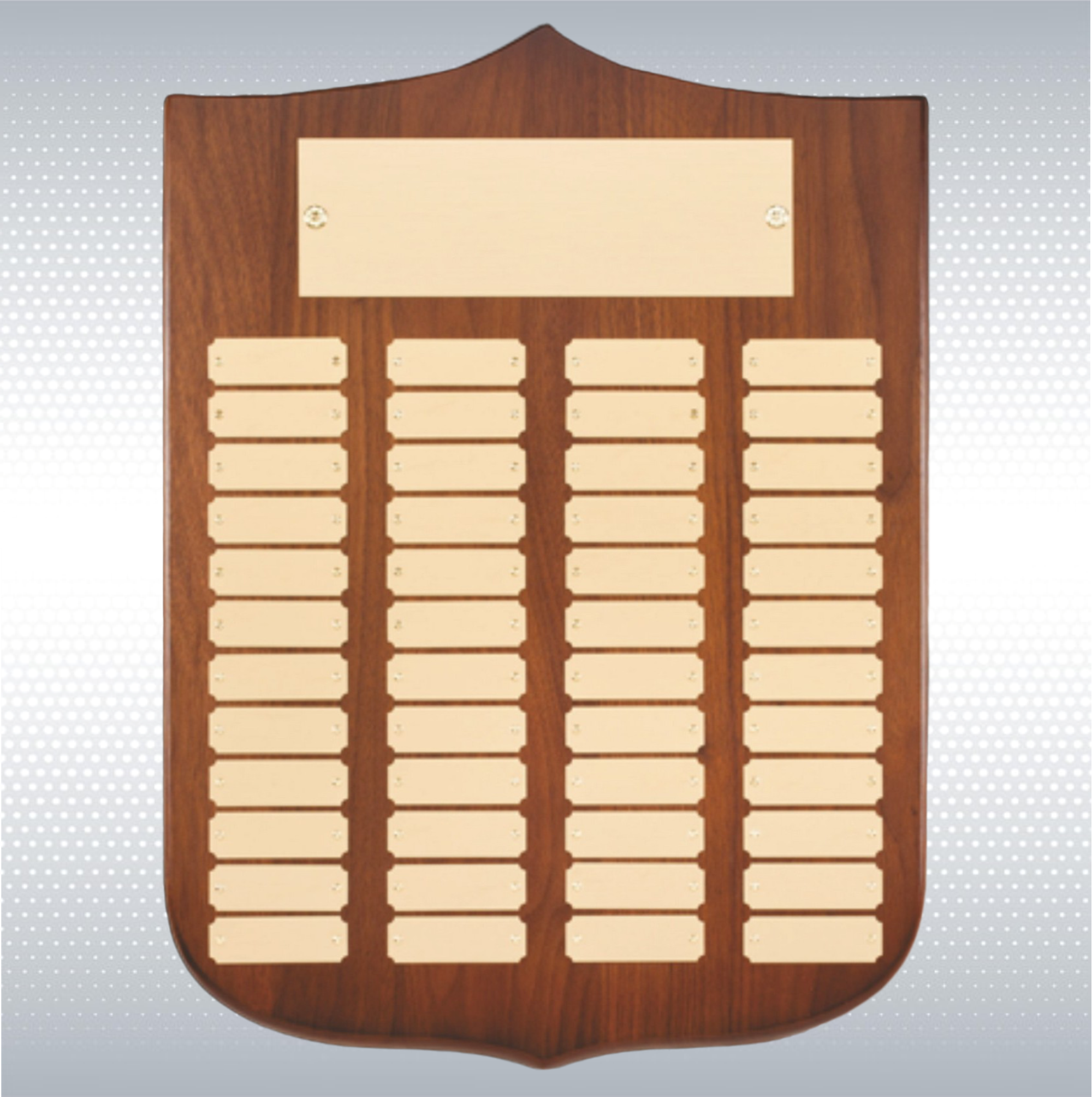 Walnut Perpetual Plaque w/48 Brass Plates 2