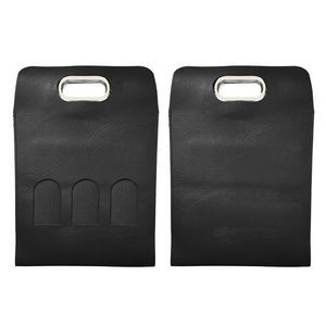 Elegant 3 Bottle PU Leather Wine Bag With Window And Metal Handle, custom tote bag with logo imprint 18