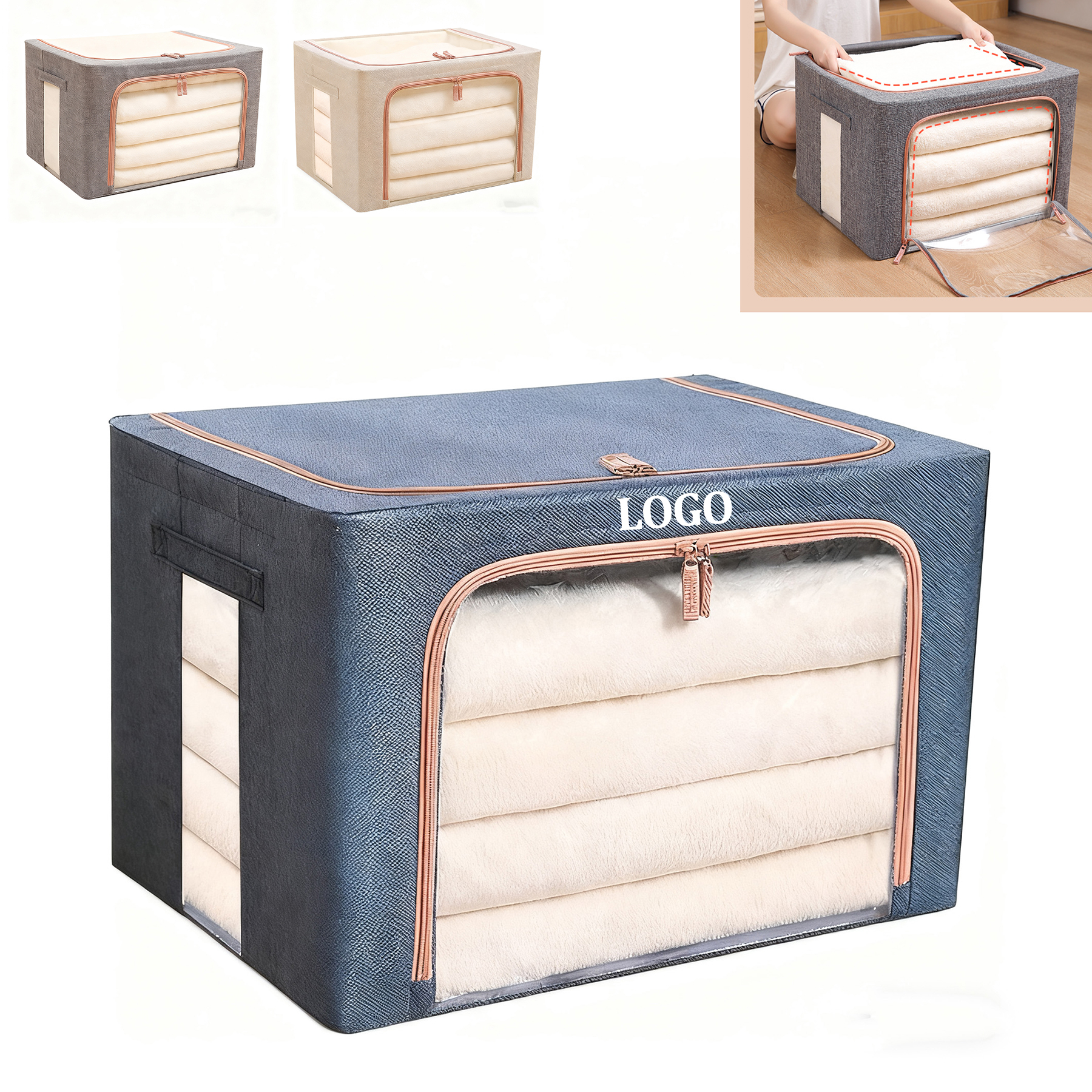 Large Capacity Linen Foldable Storage Box 2