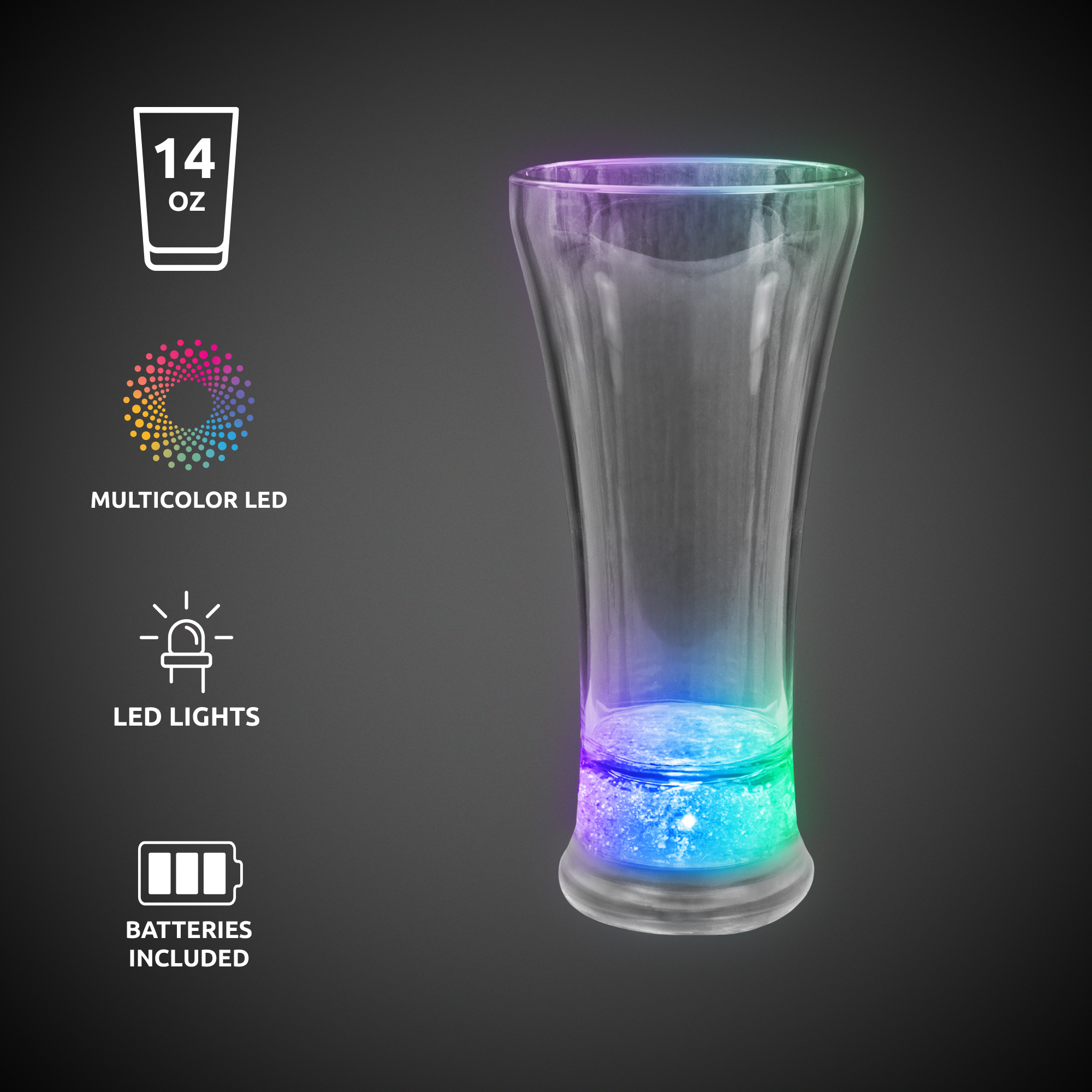 14 oz. Light Up LED Glow Pilsner 9