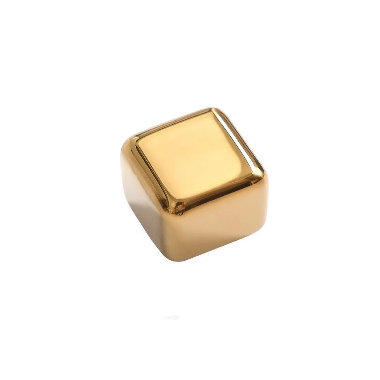 8 Packs Reusable Stainless Steel Gold Ice Cube 5