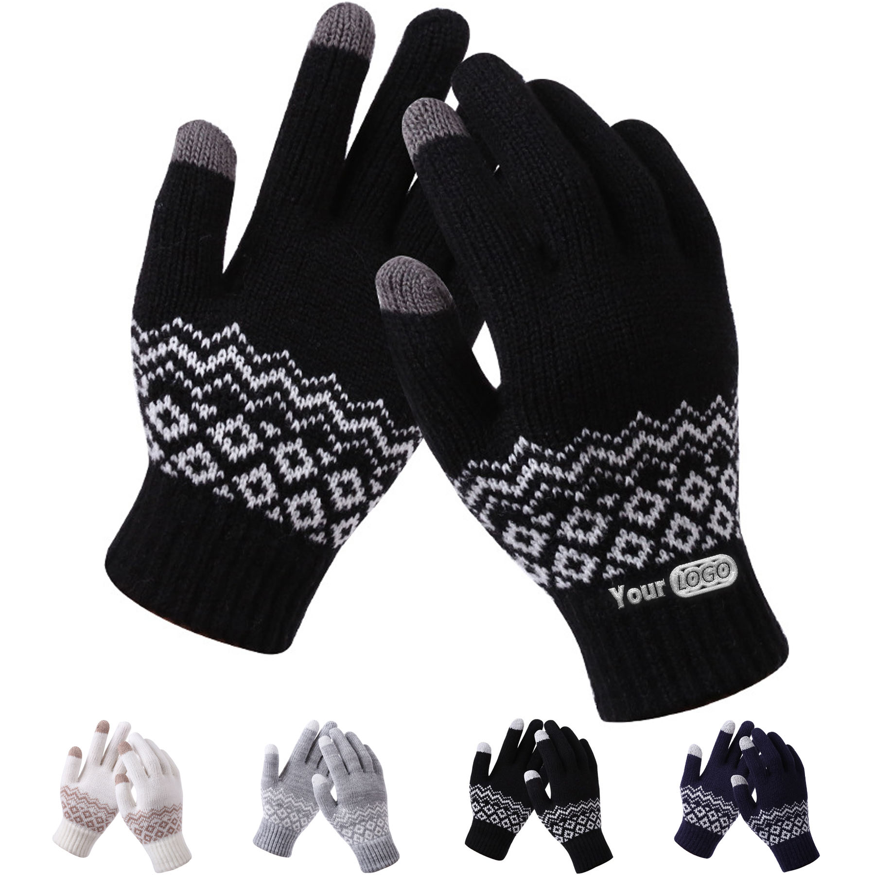 Adult Jacquard Knit Gloves 2
