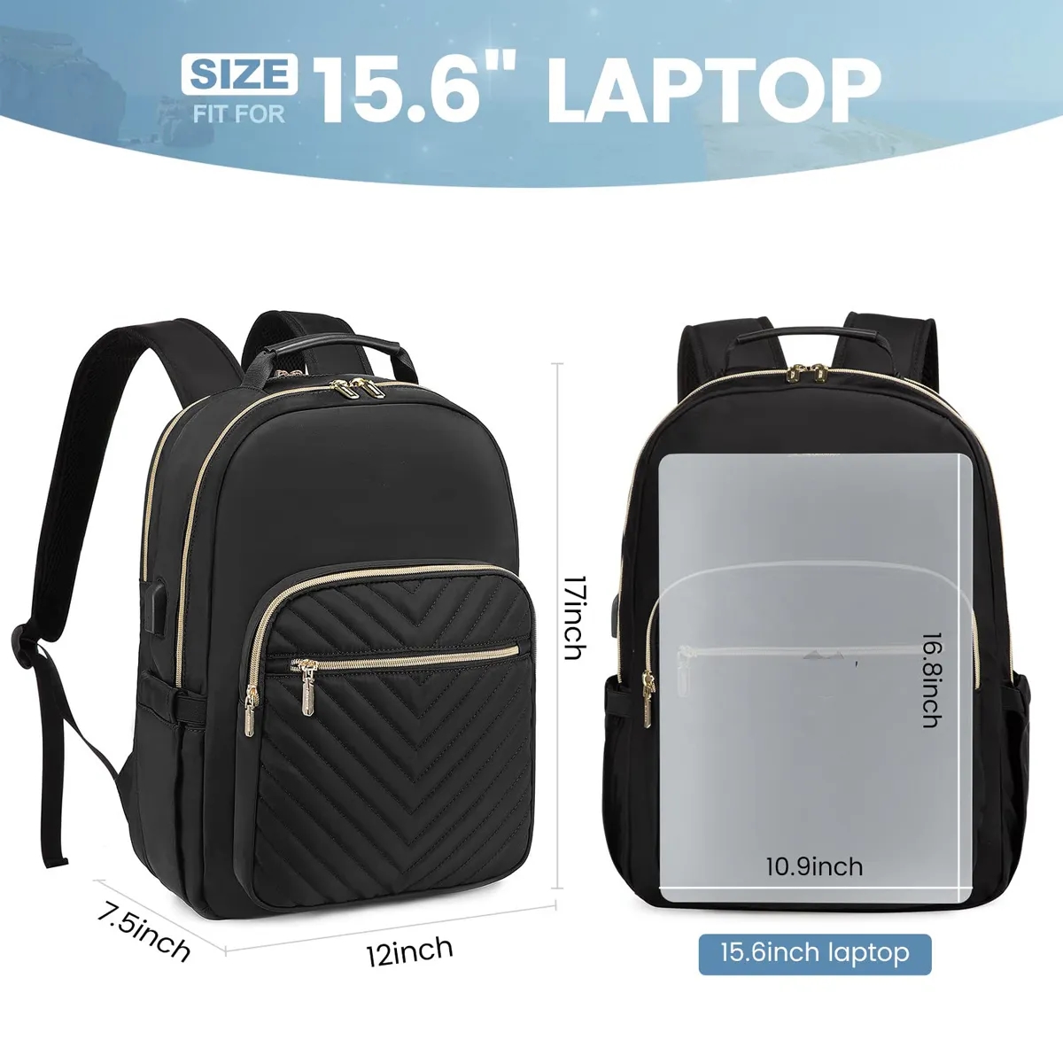 Laptop Backpack With USB Port 4