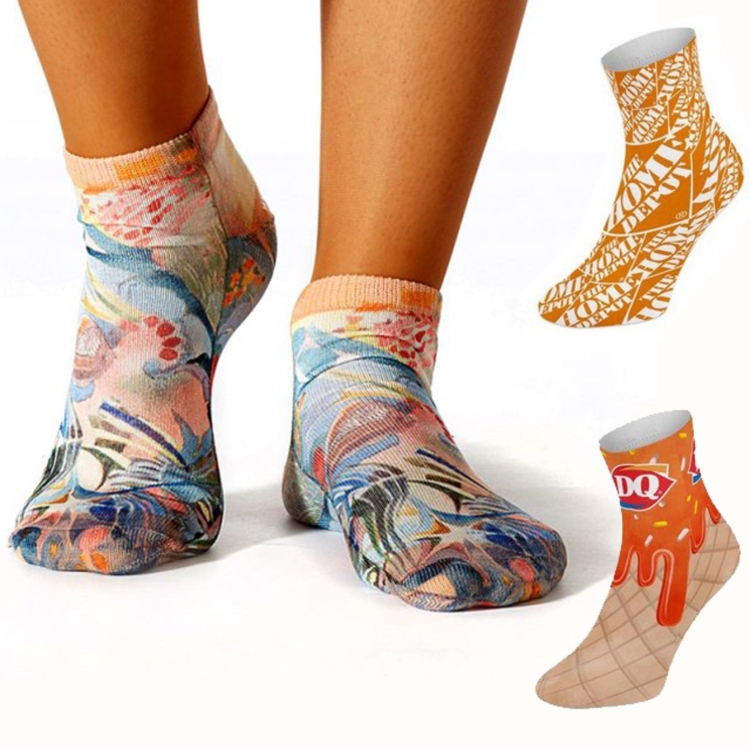 Low cut sublimated full color Socks, 200 needle 2