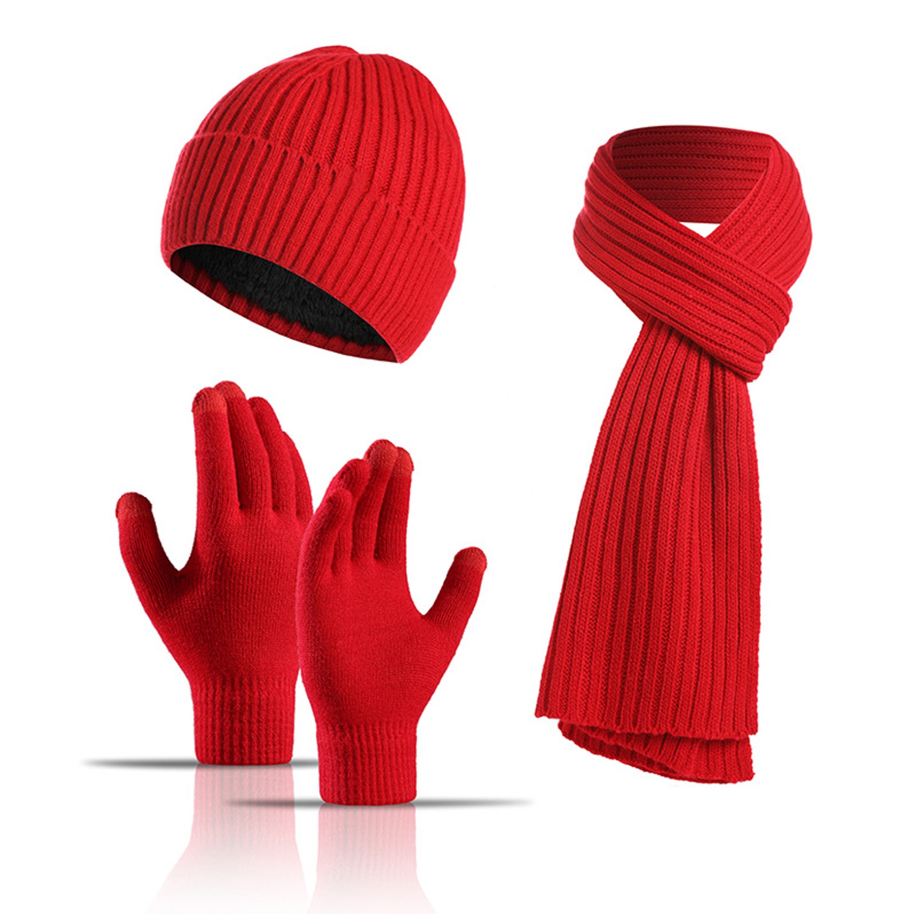 3 Piece Rib Knit Winter Set 3