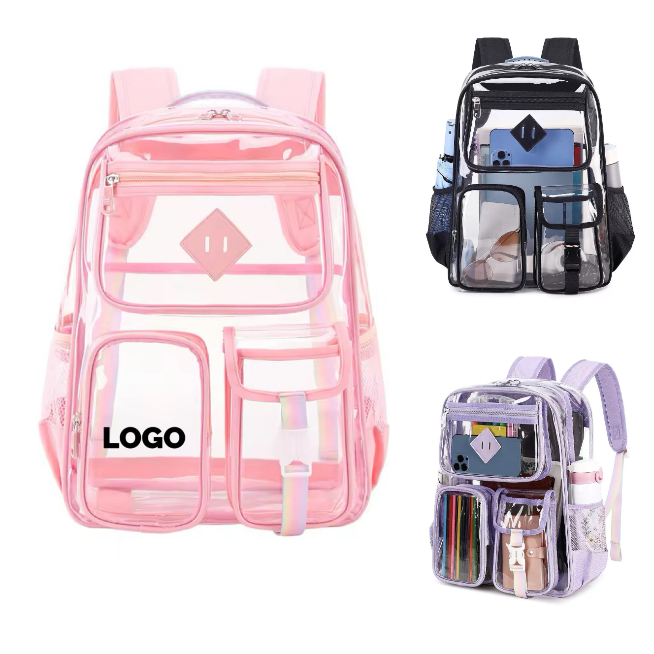 MOQ 10 pcs Large Clear School Bag 2