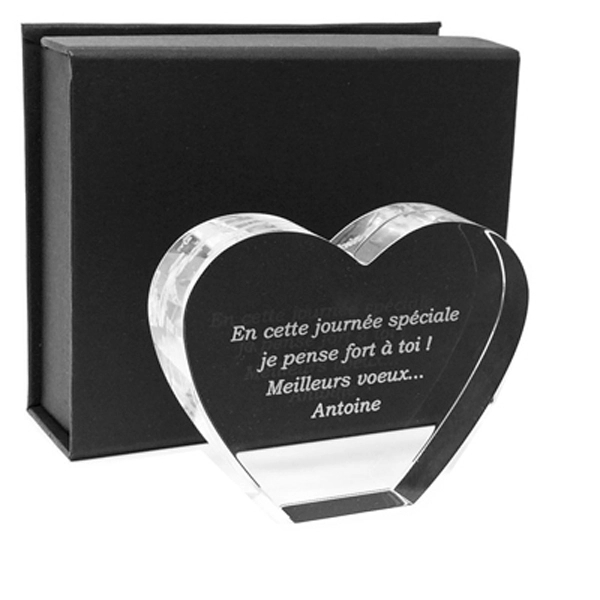 Romantic Heart Shaped Glass Paperweight 5