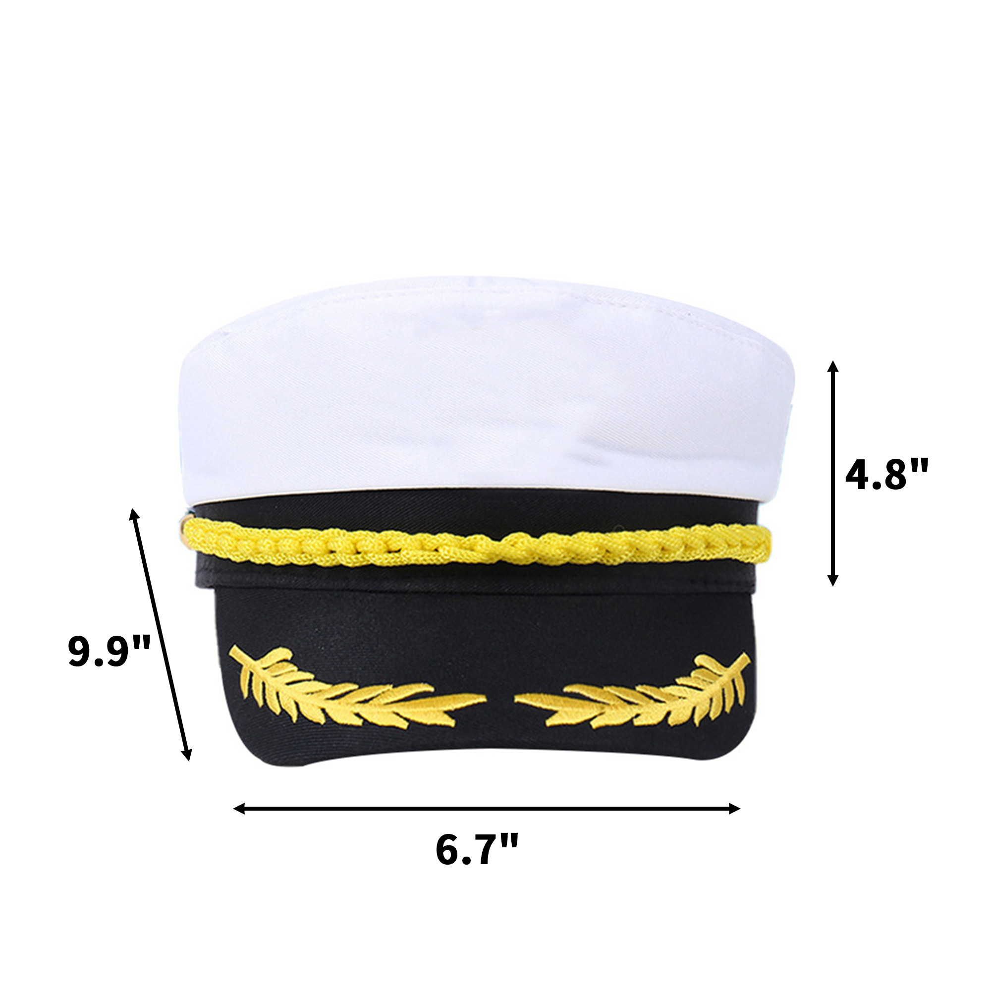 Captain Yacht Costume Hat Adjustable Fit 3