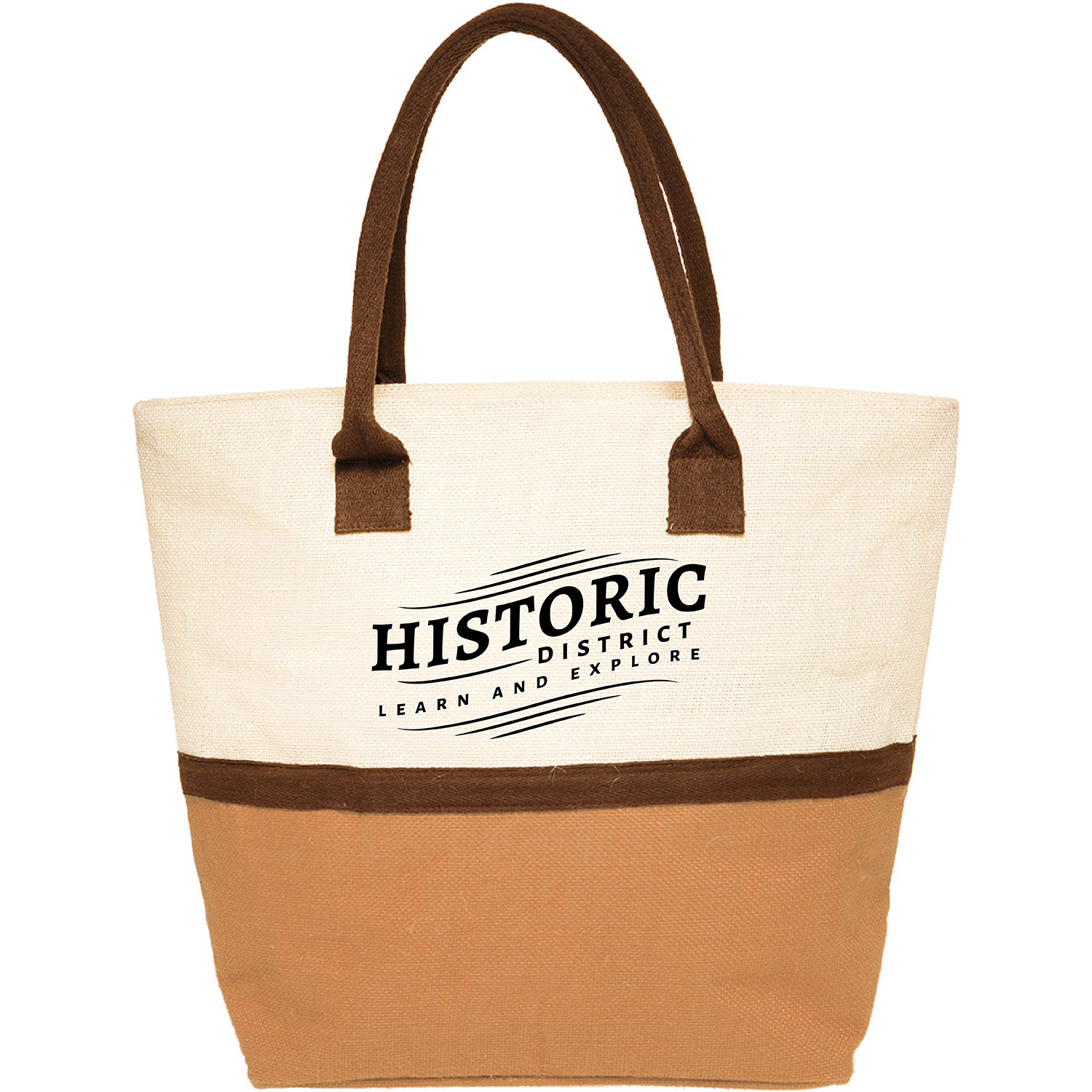 Two-Tone Jute Window Shopper Tote Bag (1 Color Imprint) 1