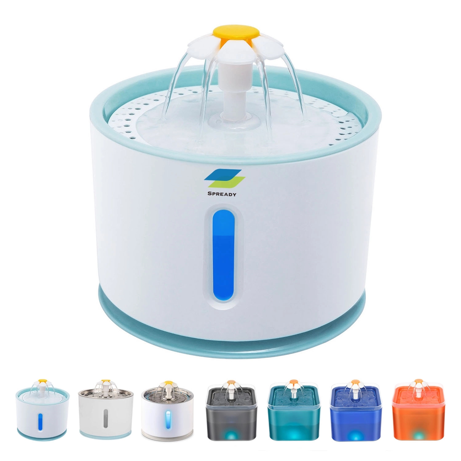 2.4L Automatic Led Light Pet Water Fountain With 4 Flow 1