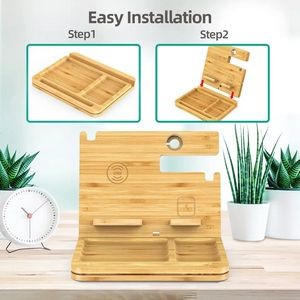 6 in 1 Wireless Charging Bamboo Phone Docking Station 5