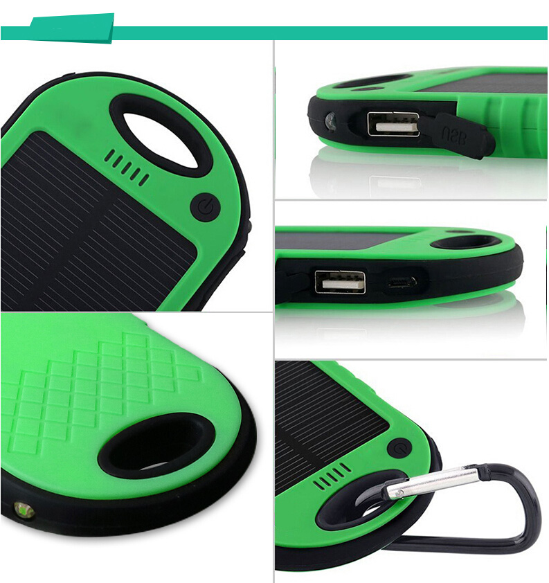 Portable Plastic Solar Power Bank - 5000 mAh 4