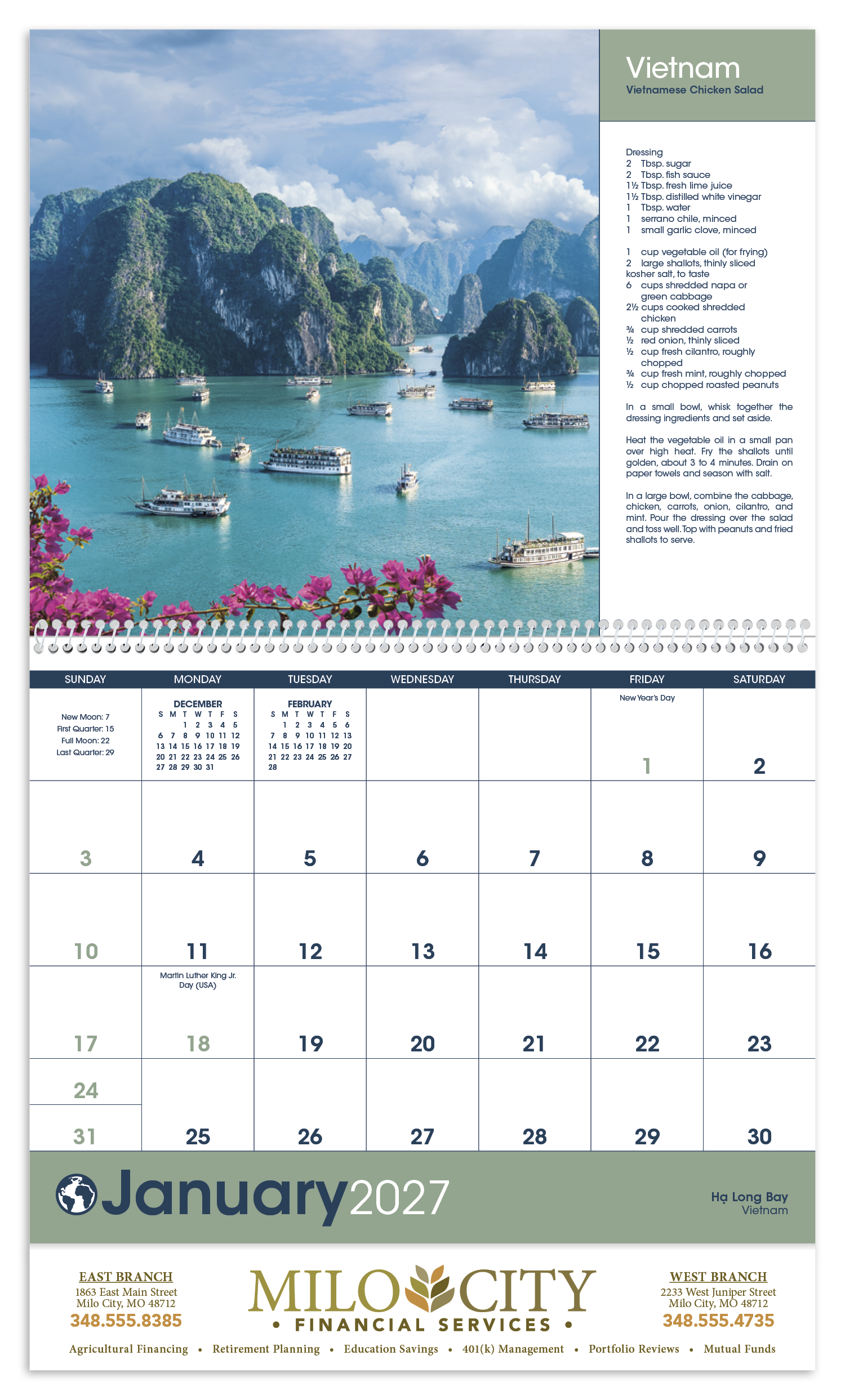 Triumph® Calendars World Scenes with Recipe Calendar 79