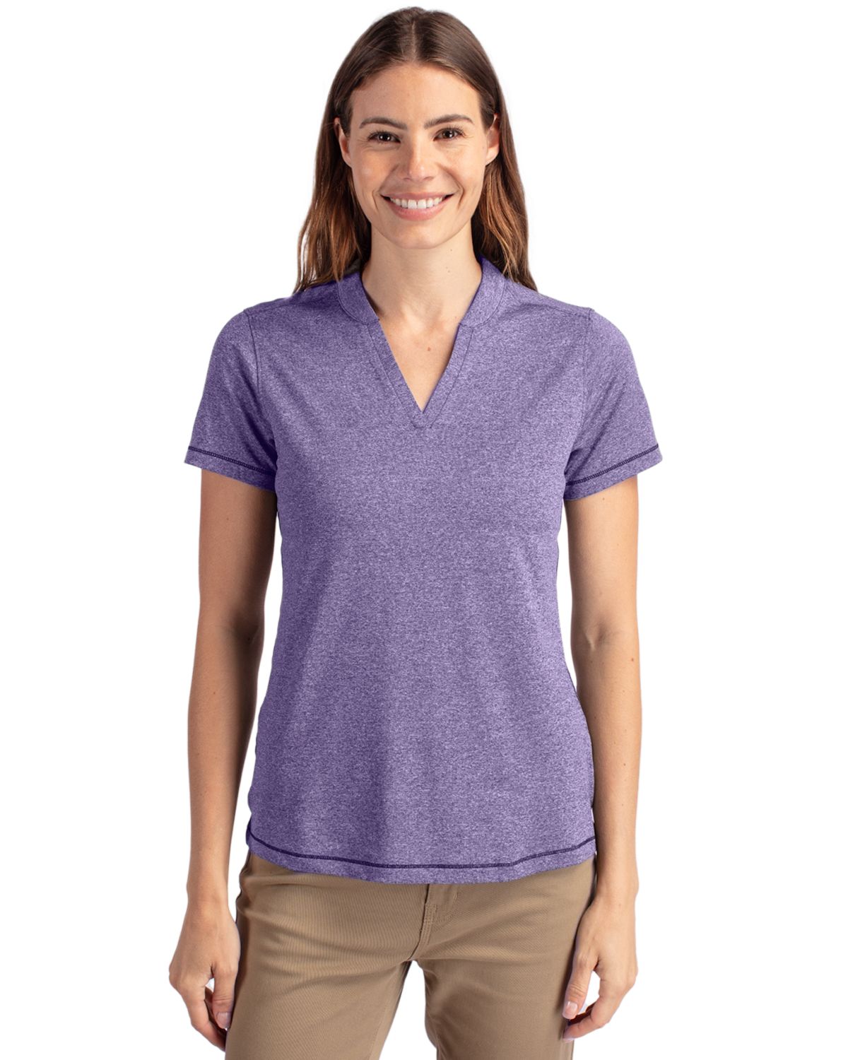 Cutter & Buck Forge Recycled Four-Way Stretch Heathered Womens Blade Top 4
