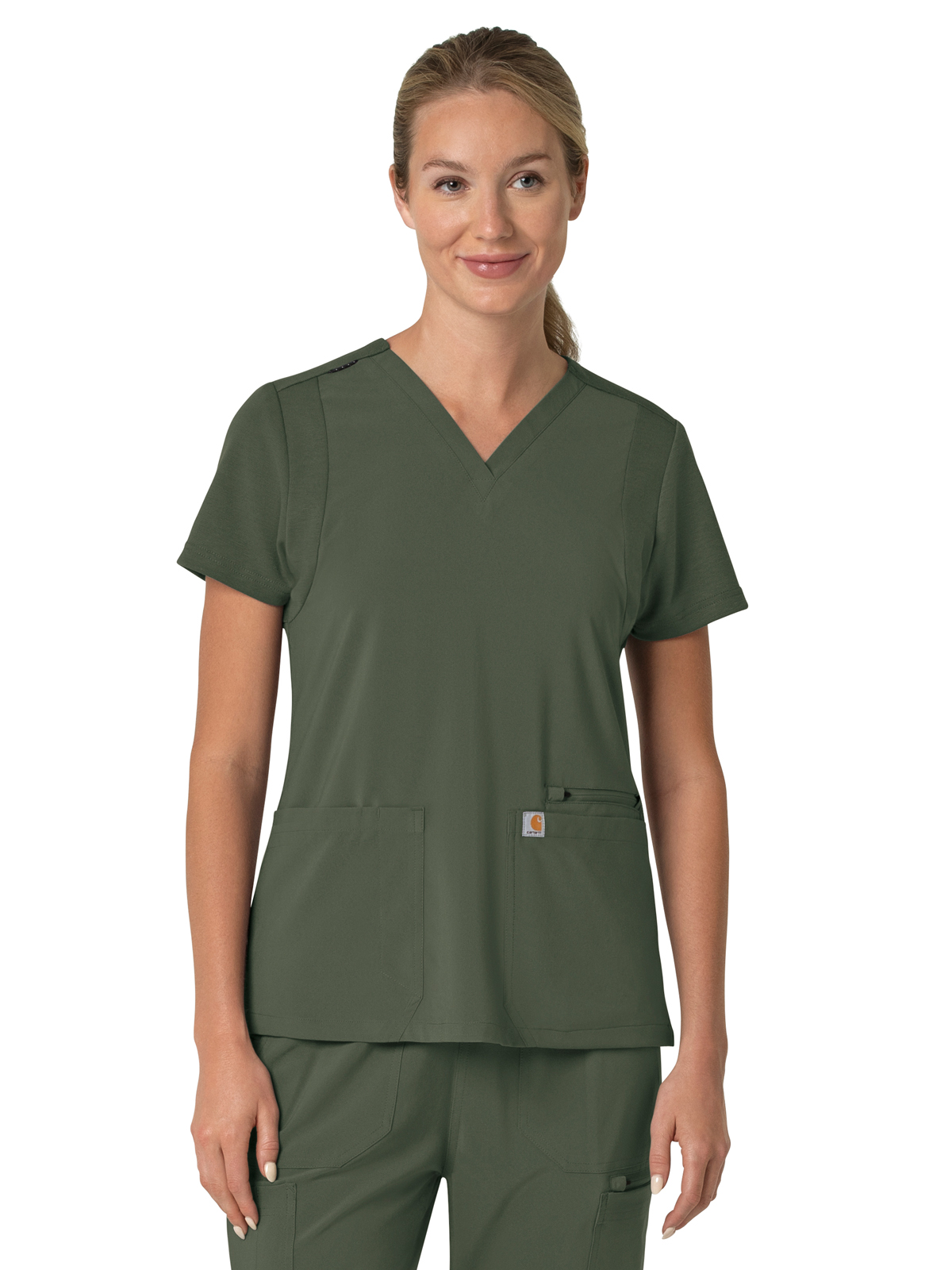 Carhartt Scrubs - Force Cross-Flex - Women's Three-Pocket Flex Panel V-Neck Top 12
