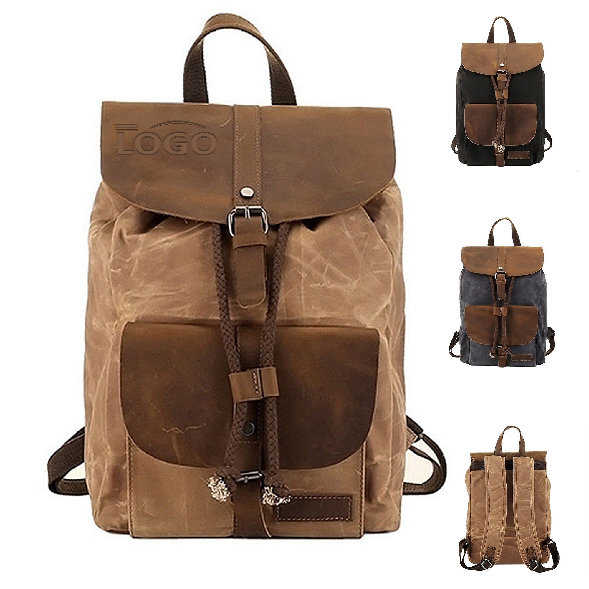 Waterproof Leather Outdoor Travel Backpack 2