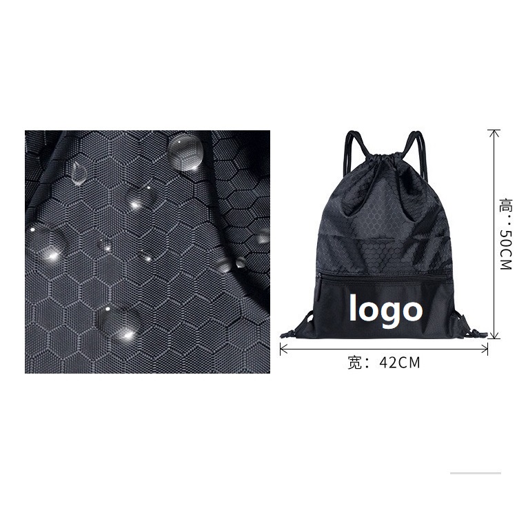 Hexagonal Shape Fabric Drawstring Backpack 1
