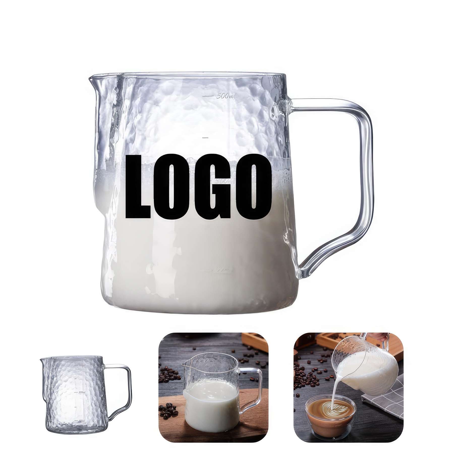 16 OZ. Glass Milk Frothing Pitcher Cup - Latte Art 2