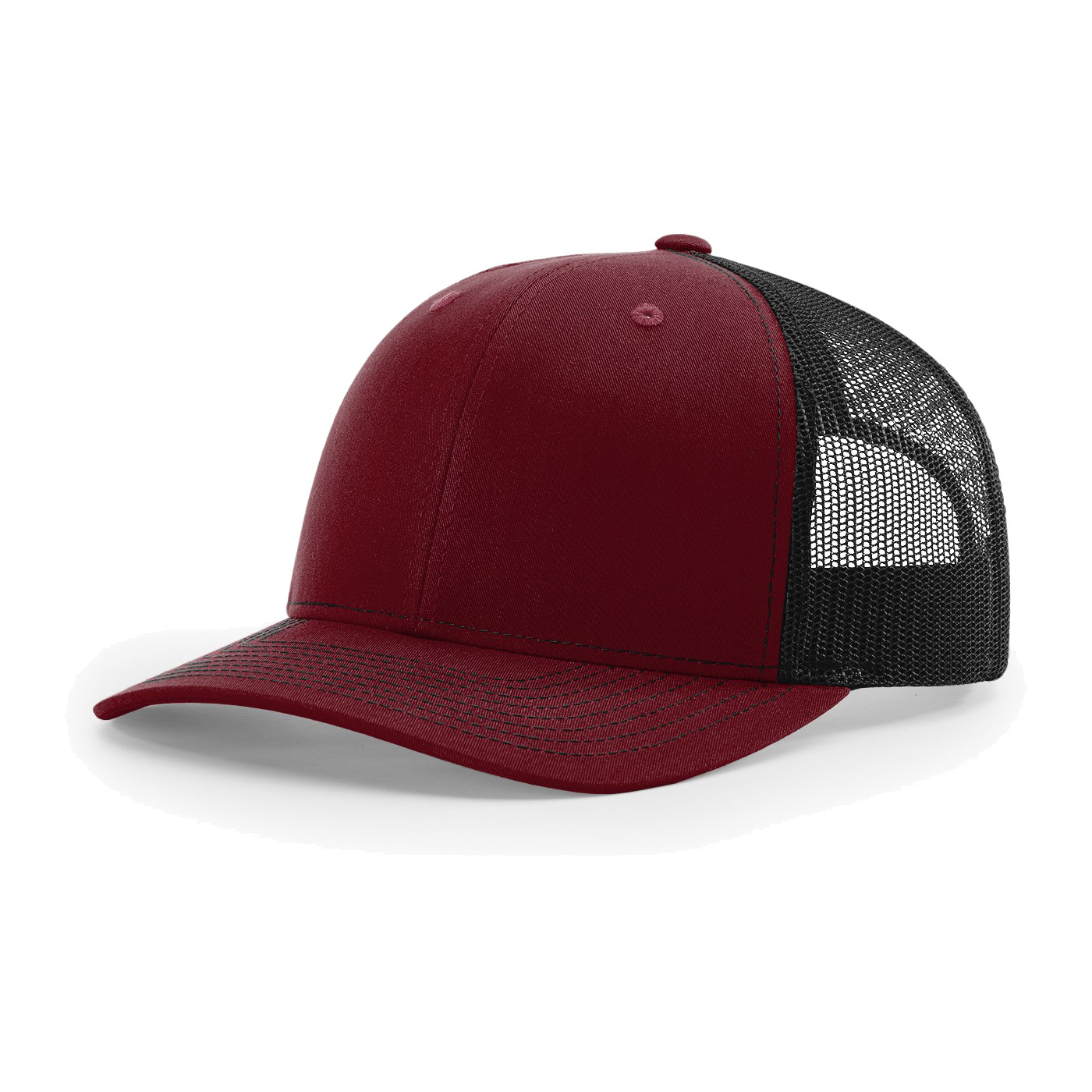 Richardson 112 6-Panel Snapback Trucker Hat w/Leatherette Adhesive Patches or Embroidery 45