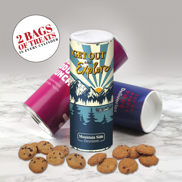 cylinder with Chocolate Chip & Oatmeal Cranberry Cookies 1