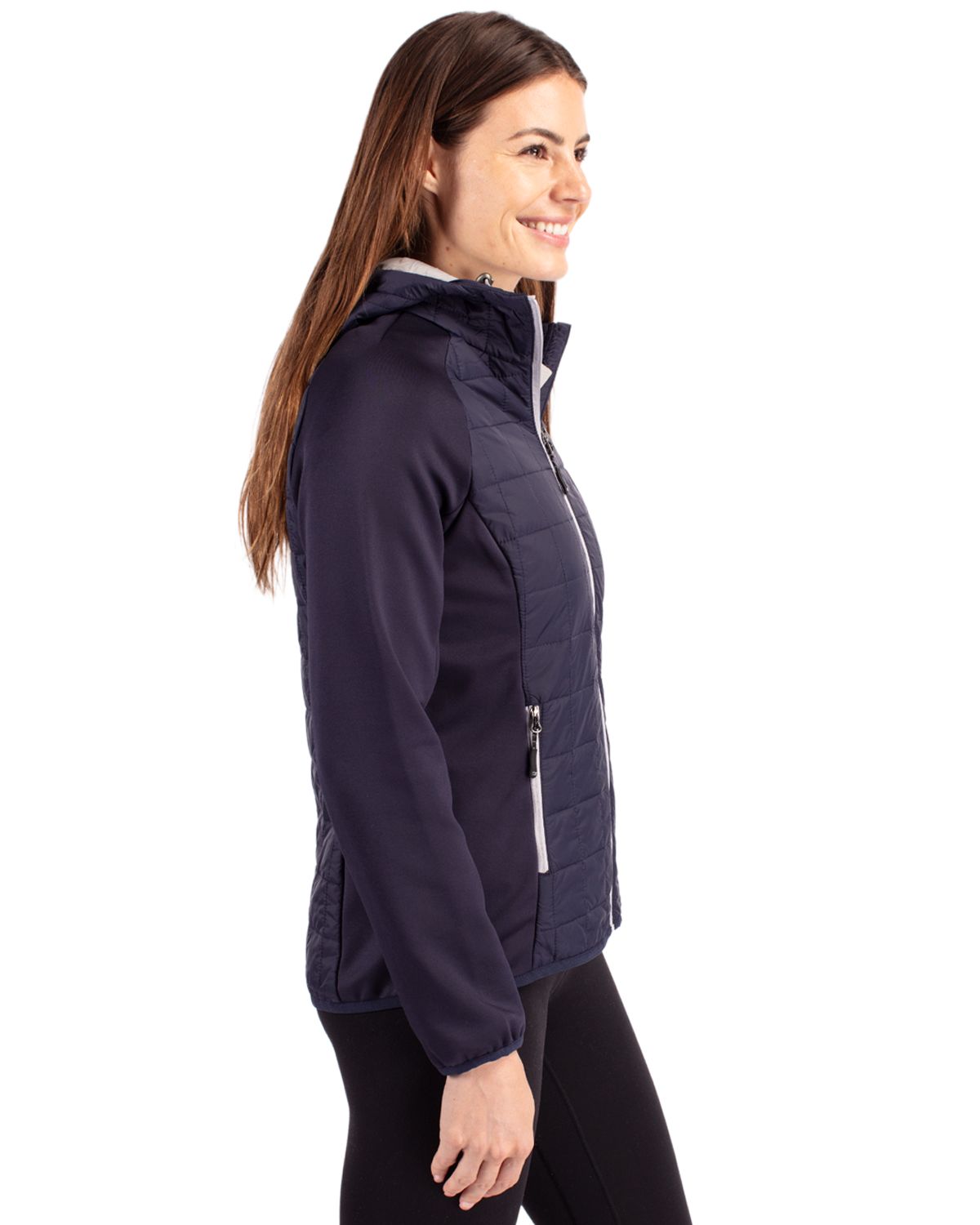 Cutter & Buck Rainier Recycled Insulated Hybrid Puffer Womens Full Zip Jacket 7