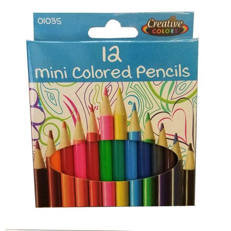 Mini Colored Pencils - 12 Count Pre-Sharpened 1
