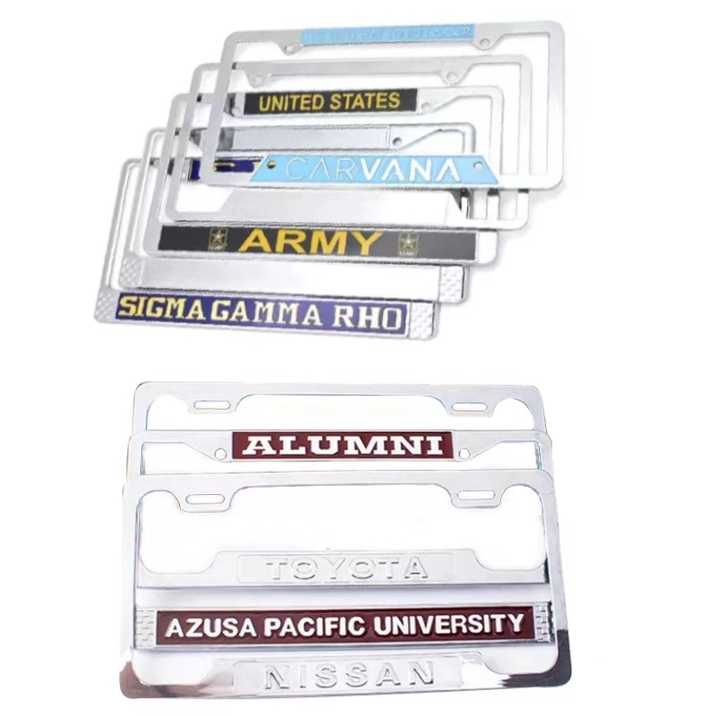 Zinc Metal License Plate Frames With Chrome Covering 1