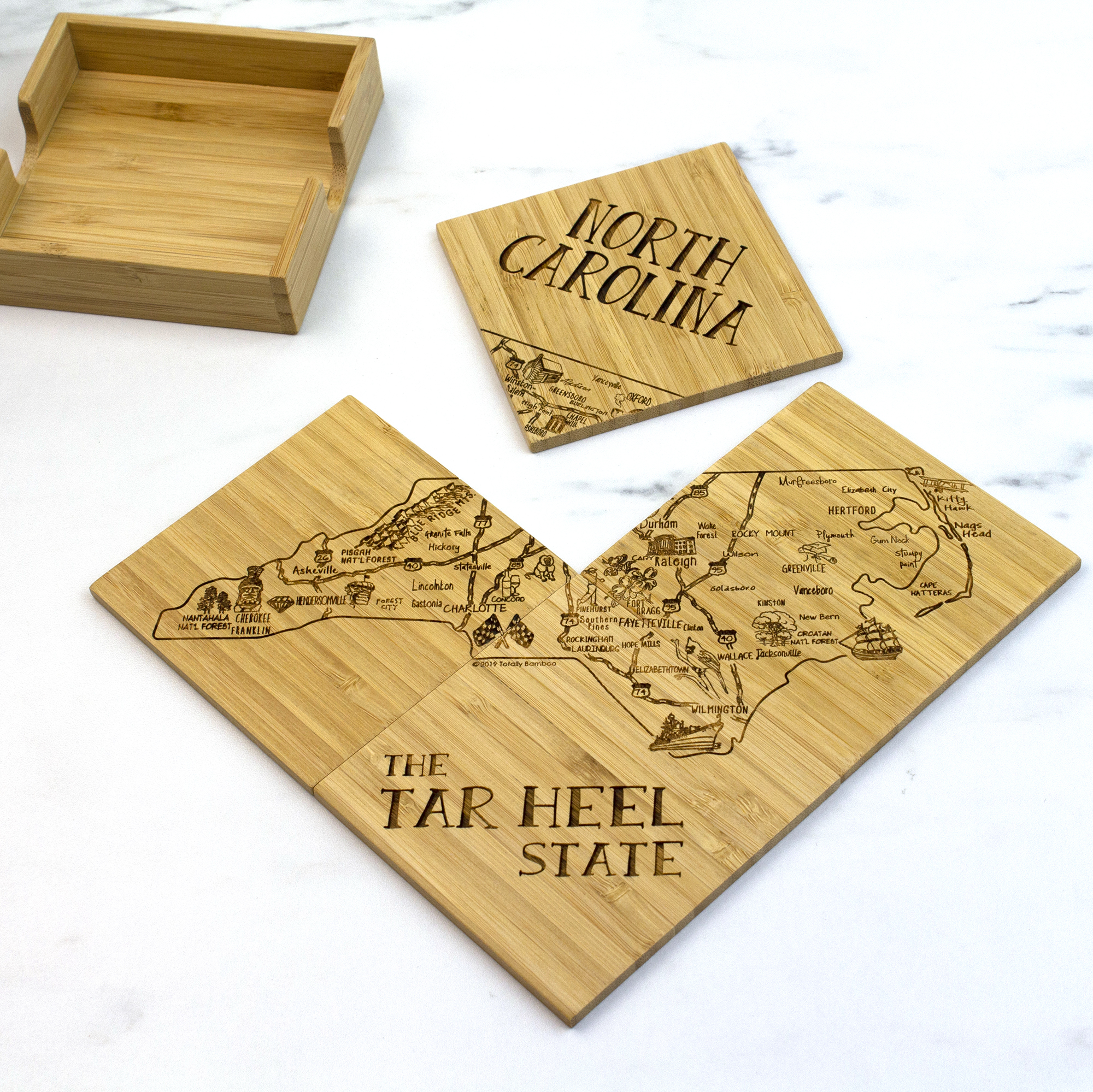North Carolina Puzzle Coaster Set 11