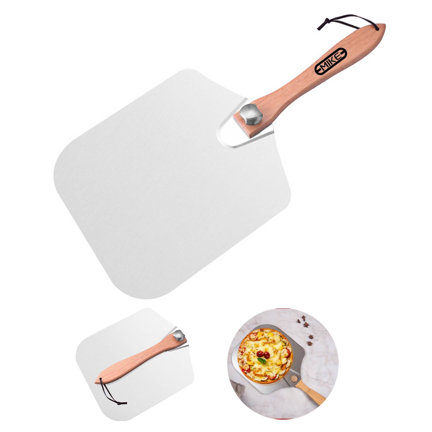 Aluminum Alloy Pizza Peel w/ Foldable Wooden Handle 1